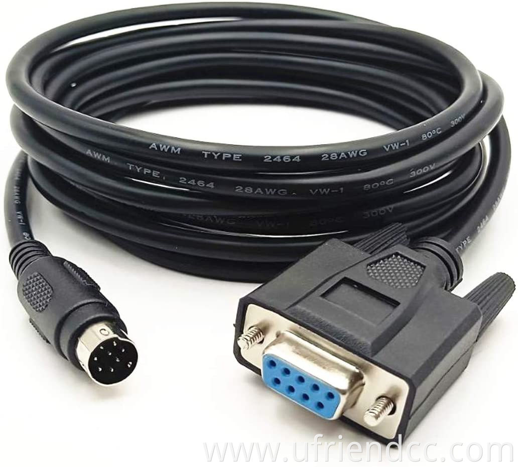 Dongguan Factory Rs232 Db9 to Mini Din 8pin serial cable